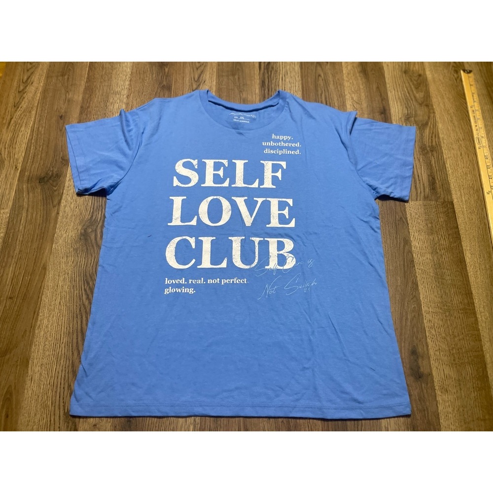 Grayson Threads Shirt, Women's Size XXL, Blue/Purple, Self Love Club LOVED HAPPY